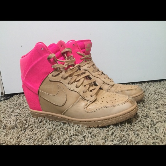 pink nike wedge sneakers